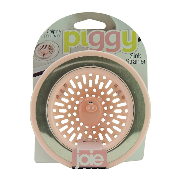 Joie Joie Piggy Pink/Silver Plastic/Stainless Steel Sink Strainer 78616 - main
